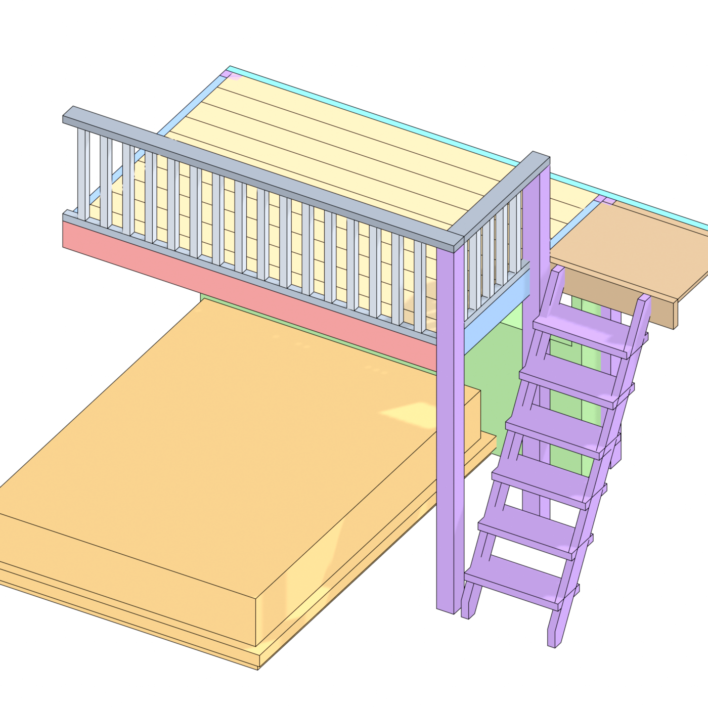 Overview — every component, flat-colored.