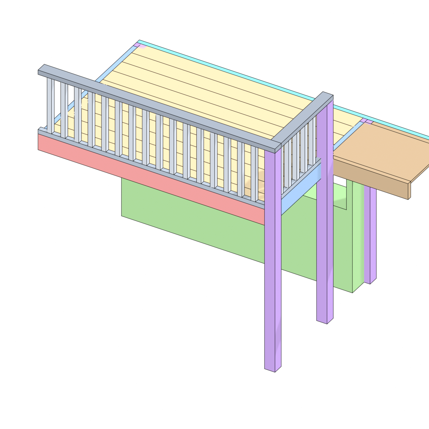Step 4 — bookshelf headboard.